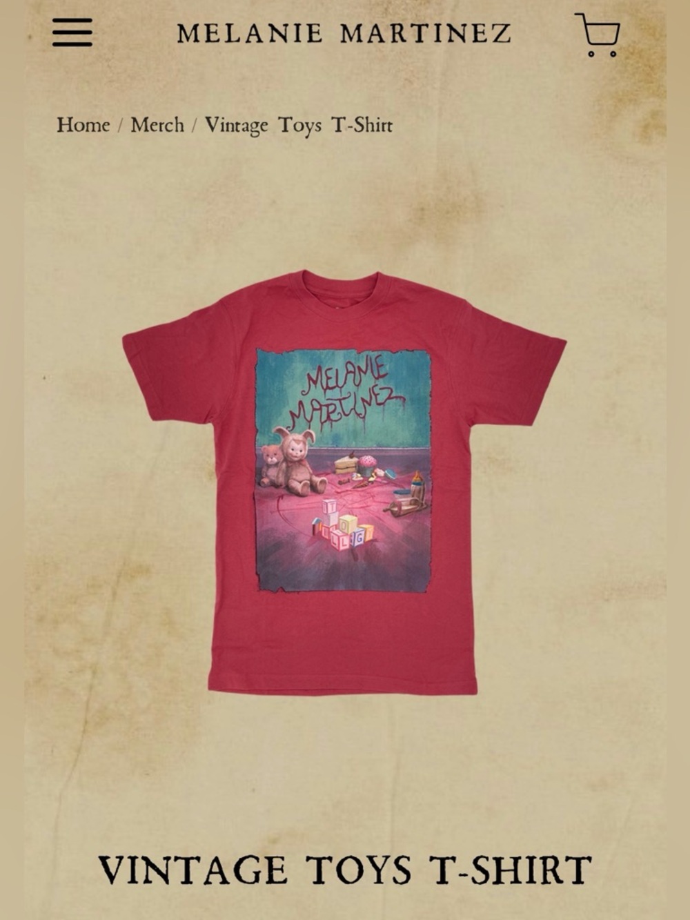Melanie Martinez Vintage Toys Short Sleeve Tee - Red